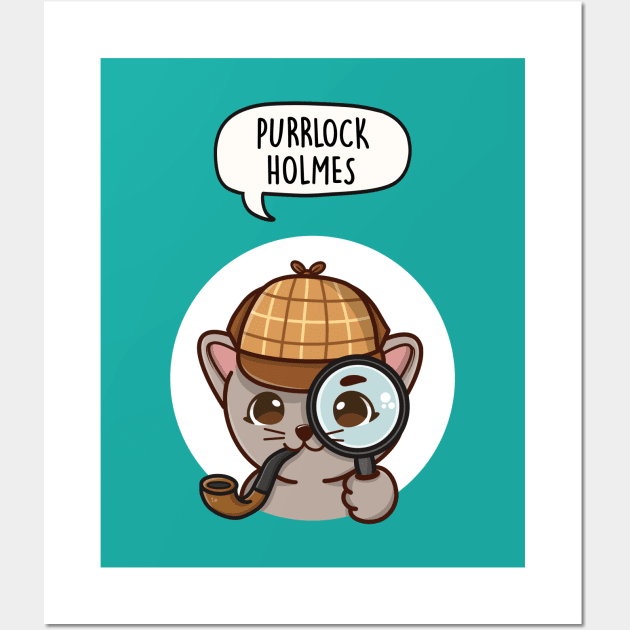 Purrlock Holmes Cat Wall Art by LEFD Designs